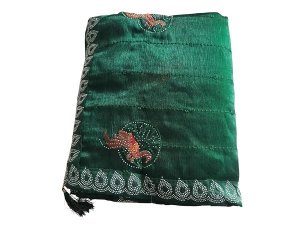 Women Green Embroidered Saree with Peacock Design & Designer Border – Party Wear Ethnic Saree