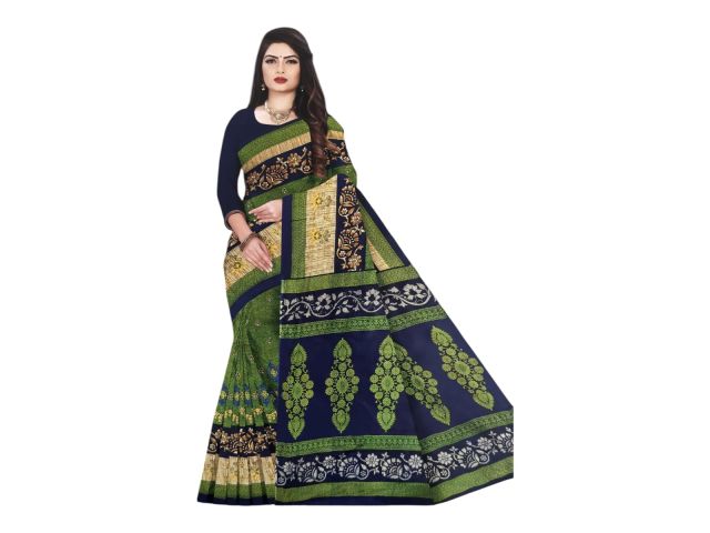 Women’s Printed Traditional Saree (Red) with Blouse Piece | Party Wear Saree)