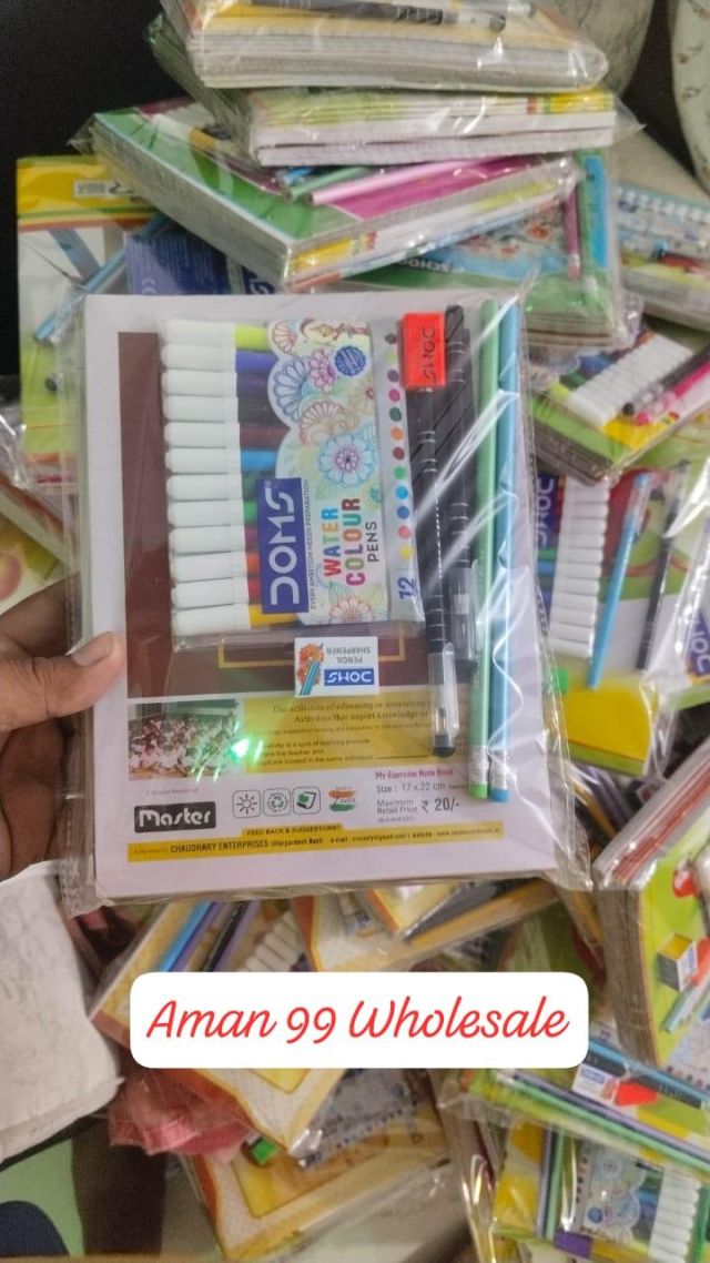 School Stationery Combo Pack | Water Colour Pens, Notebook & Pens Set | Student Study Kit | Wholesale Pack