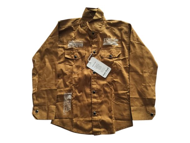 Men Brown Printed Casual Shirt – Full Sleeve Double Pocket Stylish Coffee Color Shirt for Men