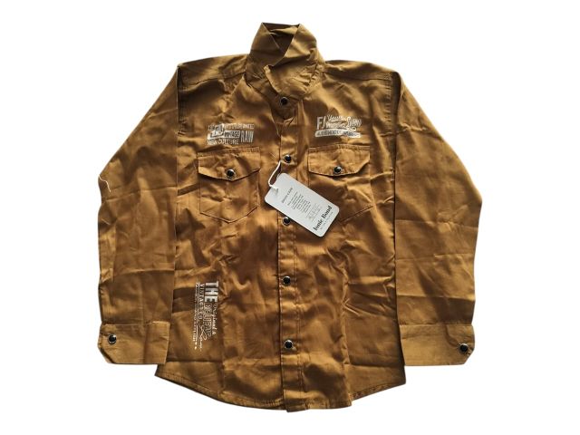 Men Brown Printed Casual Shirt – Full Sleeve Double Pocket Stylish Coffee Color Shirt for Men