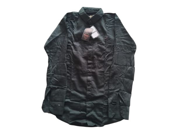 Men Dark Green Solid Shirt – Full Sleeve Stylish Casual & Formal Wear Shirt (Bottle Green)