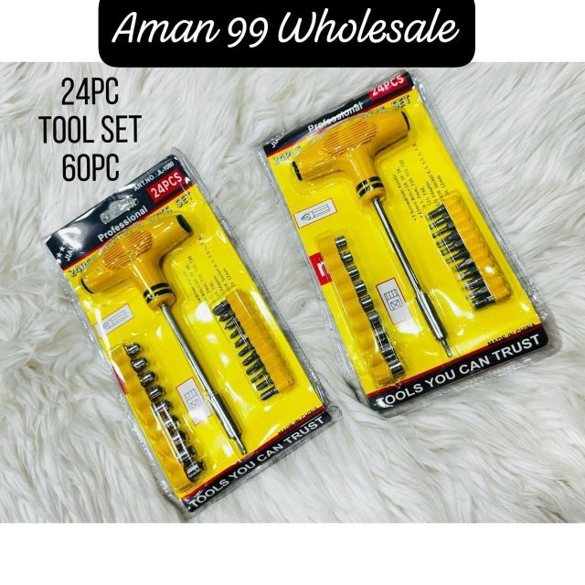 24 Pcs Professional Screwdriver Tool Set with T-Handle | Multi Bit Repair Tool Kit