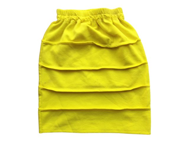 Girls Yellow Layered Skirt | Elastic Waist Casual & Party Wear Skirt